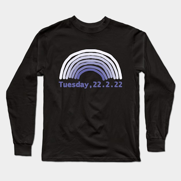 Twosday Tuesday Rainbow  Very Peri Color of the Year 2022 Long Sleeve T-Shirt by ellenhenryart